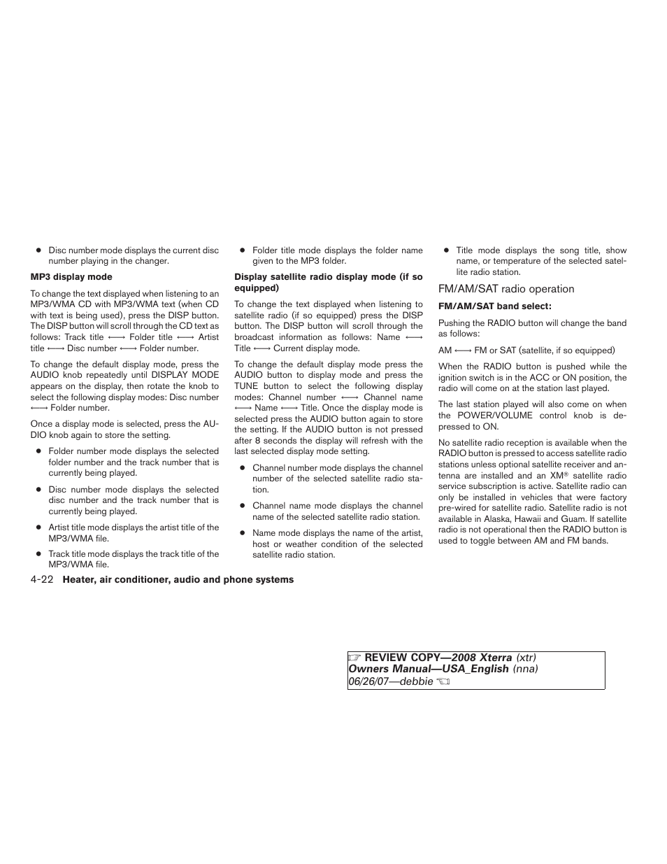 NISSAN 2008 Xterra User Manual | Page 160 / 320