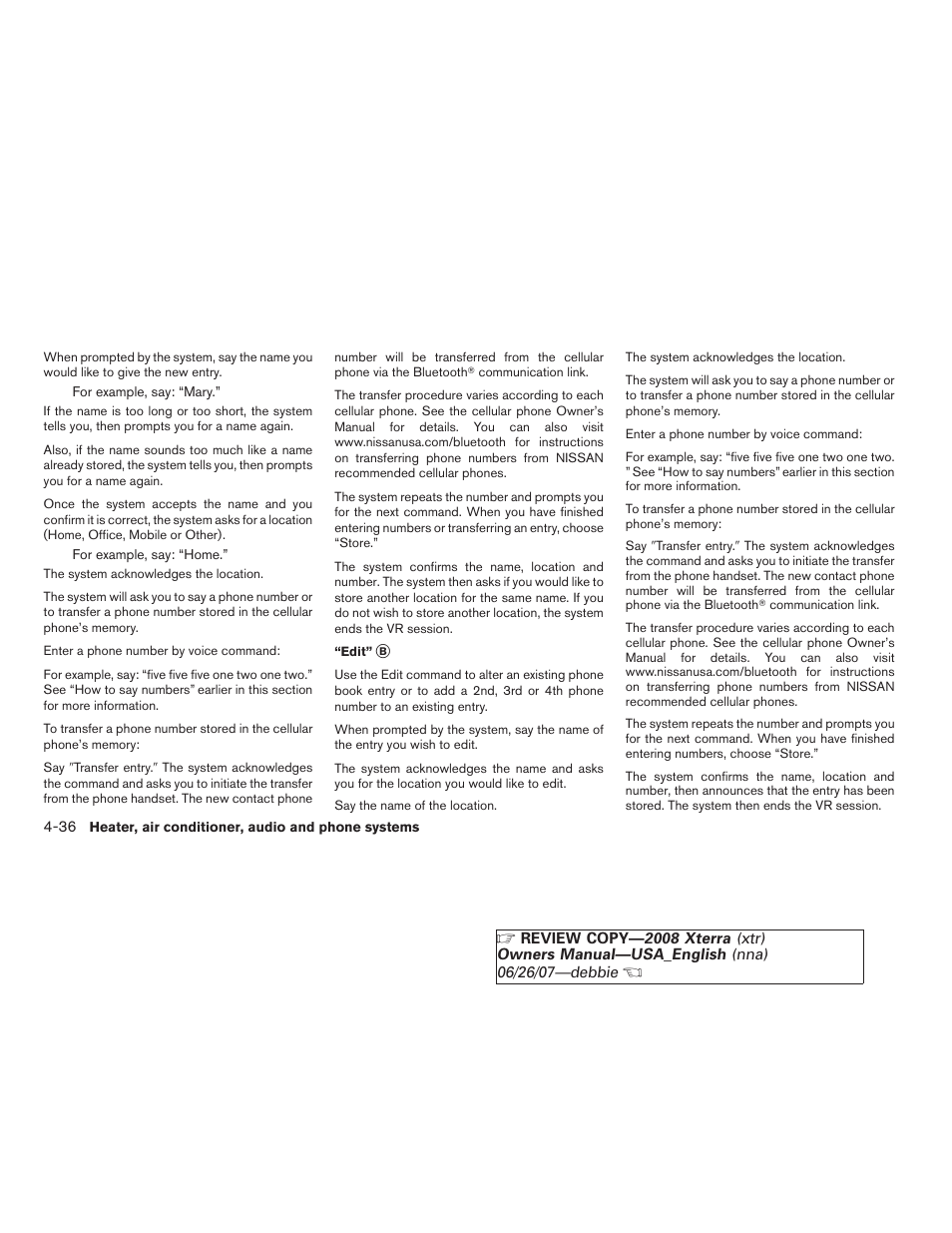 NISSAN 2008 Xterra User Manual | Page 174 / 320