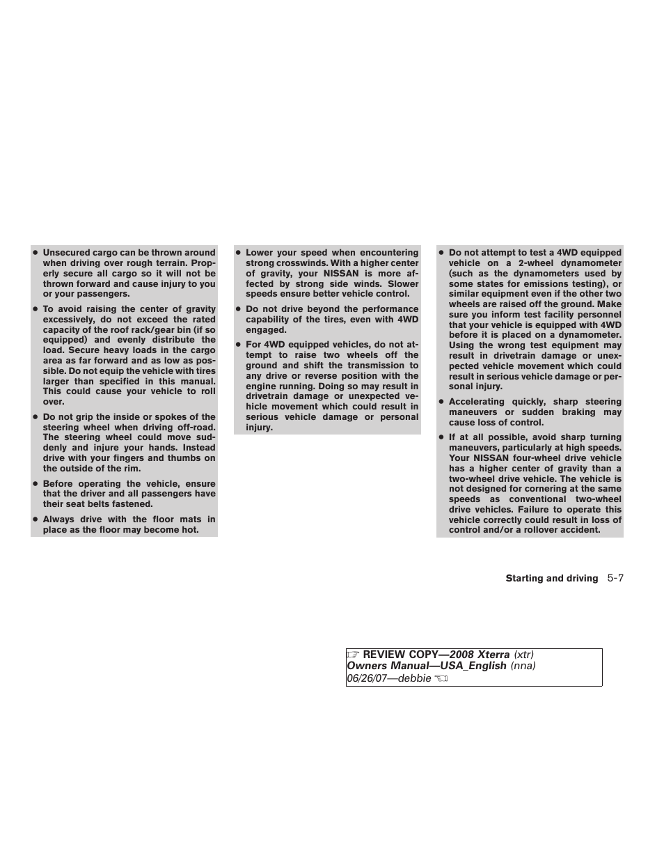 NISSAN 2008 Xterra User Manual | Page 187 / 320