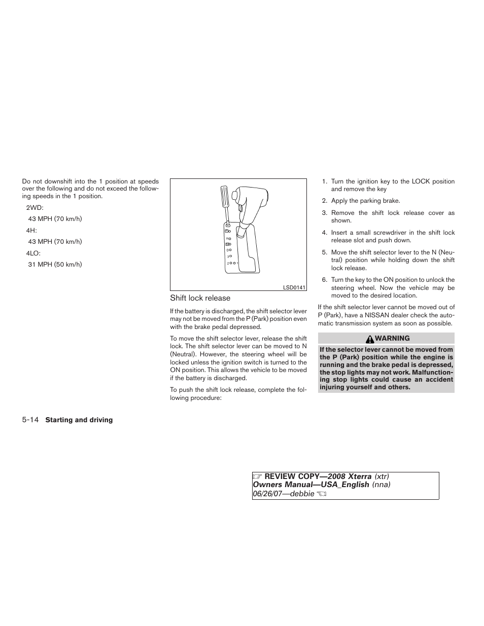 NISSAN 2008 Xterra User Manual | Page 194 / 320