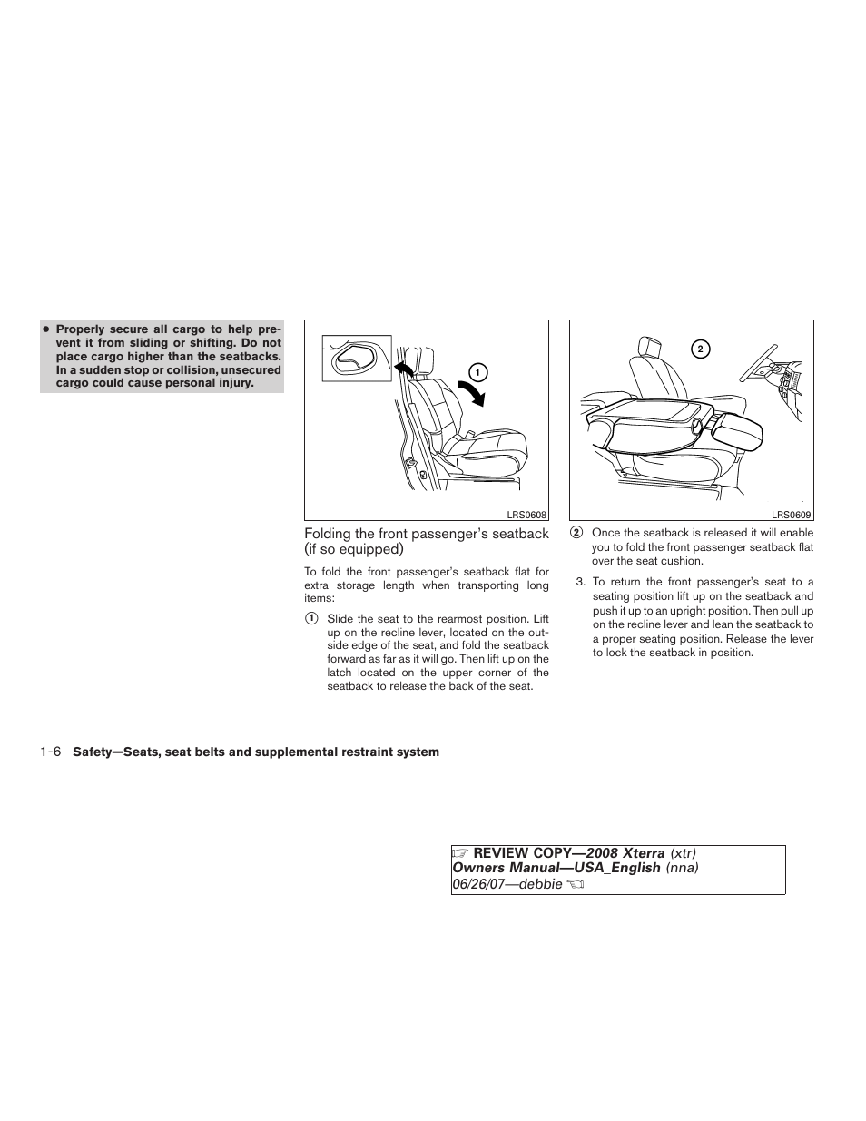 NISSAN 2008 Xterra User Manual | Page 22 / 320