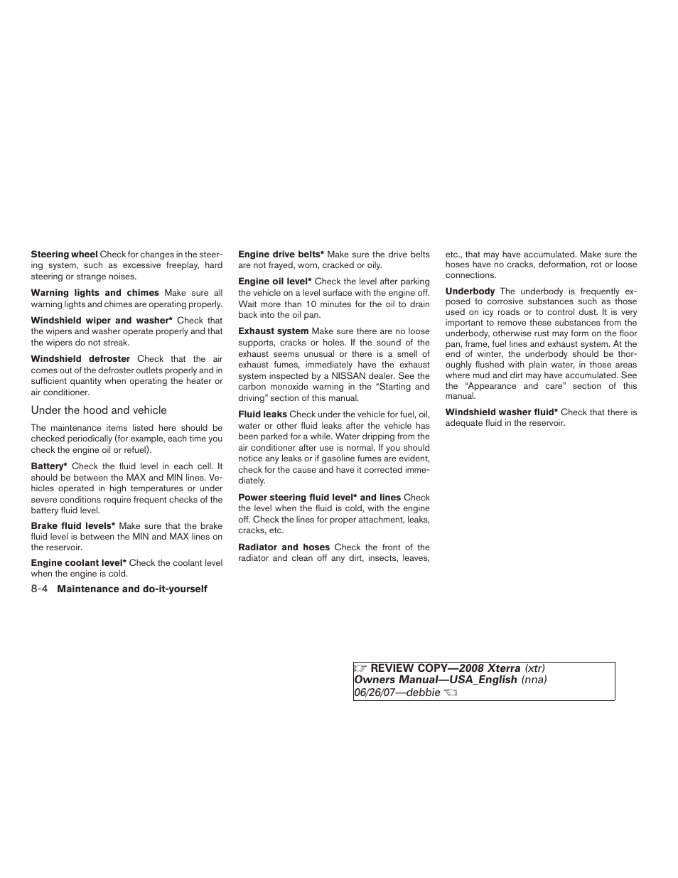 NISSAN 2008 Xterra User Manual | Page 242 / 320