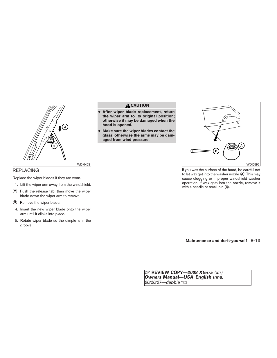 Replacing -19 | NISSAN 2008 Xterra User Manual | Page 257 / 320