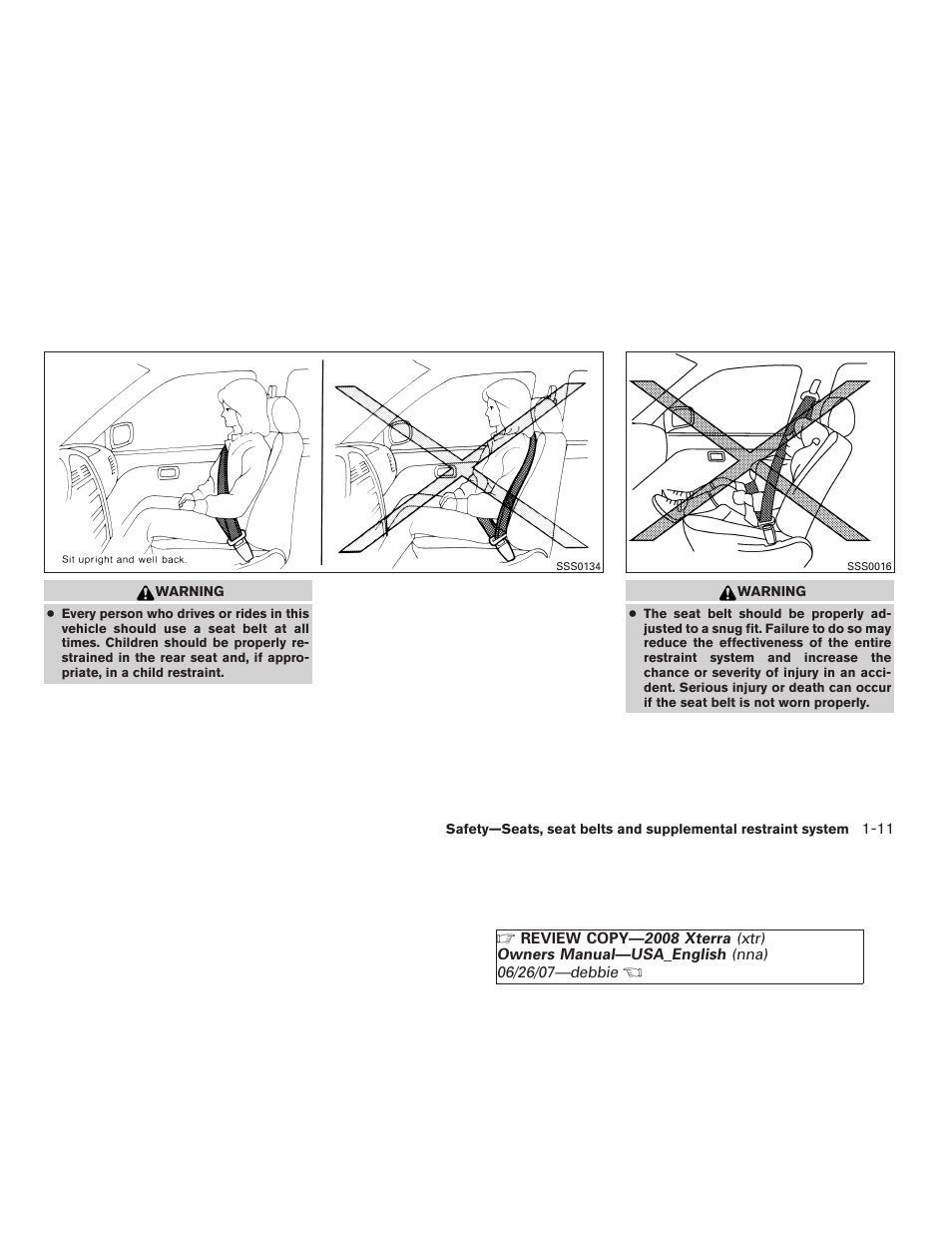 NISSAN 2008 Xterra User Manual | Page 27 / 320