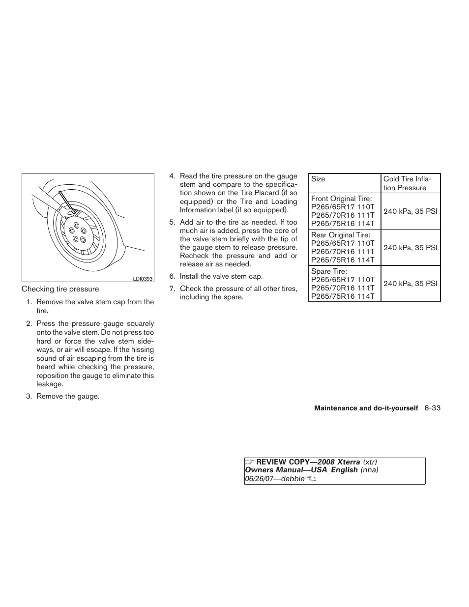 NISSAN 2008 Xterra User Manual | Page 271 / 320