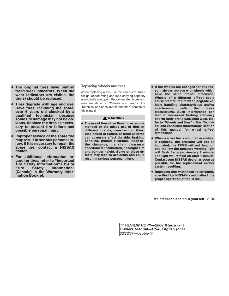 NISSAN 2008 Xterra User Manual | Page 277 / 320