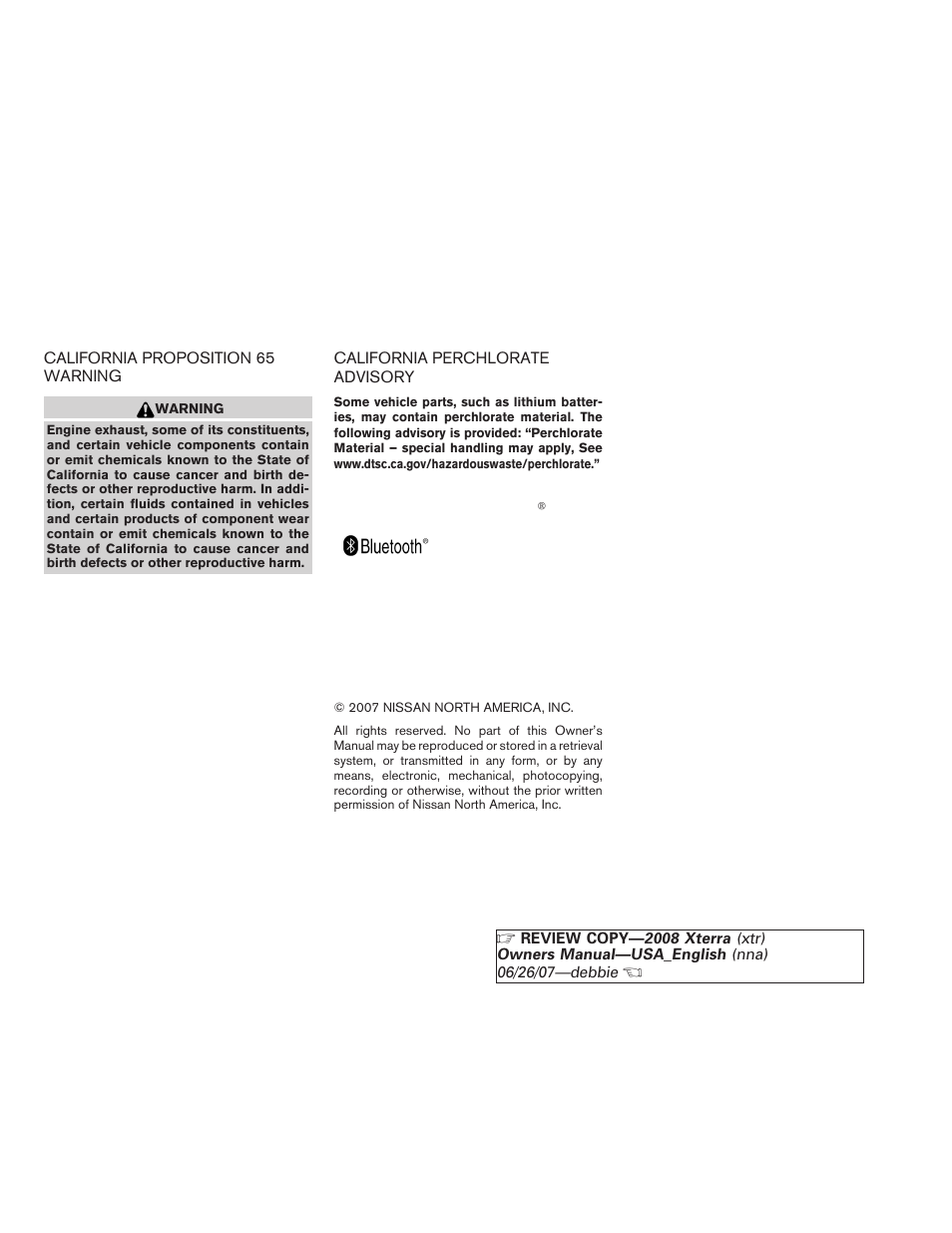 NISSAN 2008 Xterra User Manual | Page 3 / 320