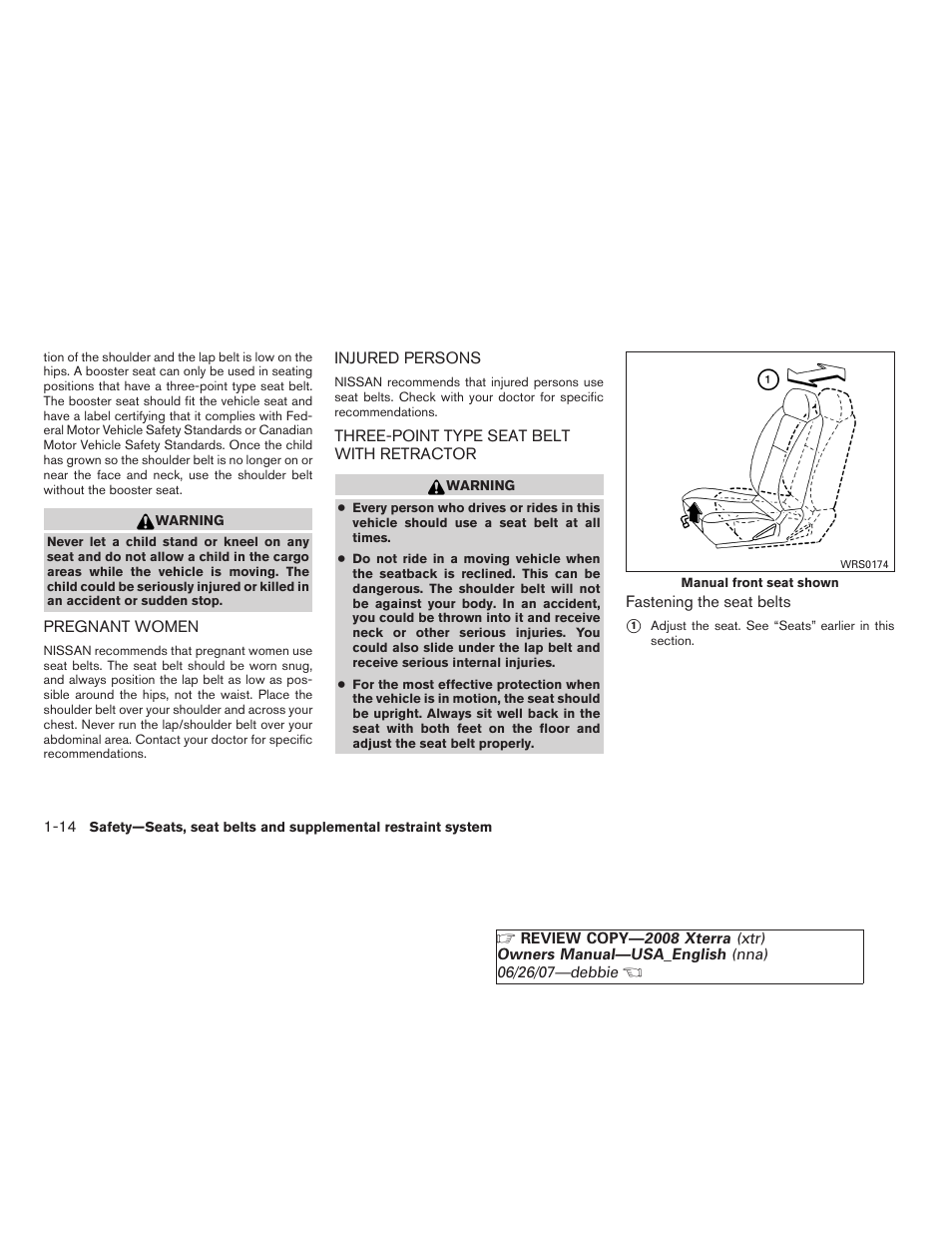 NISSAN 2008 Xterra User Manual | Page 30 / 320