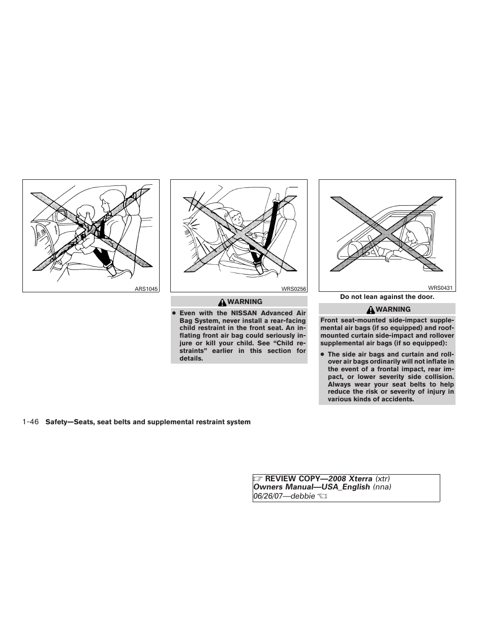 NISSAN 2008 Xterra User Manual | Page 62 / 320