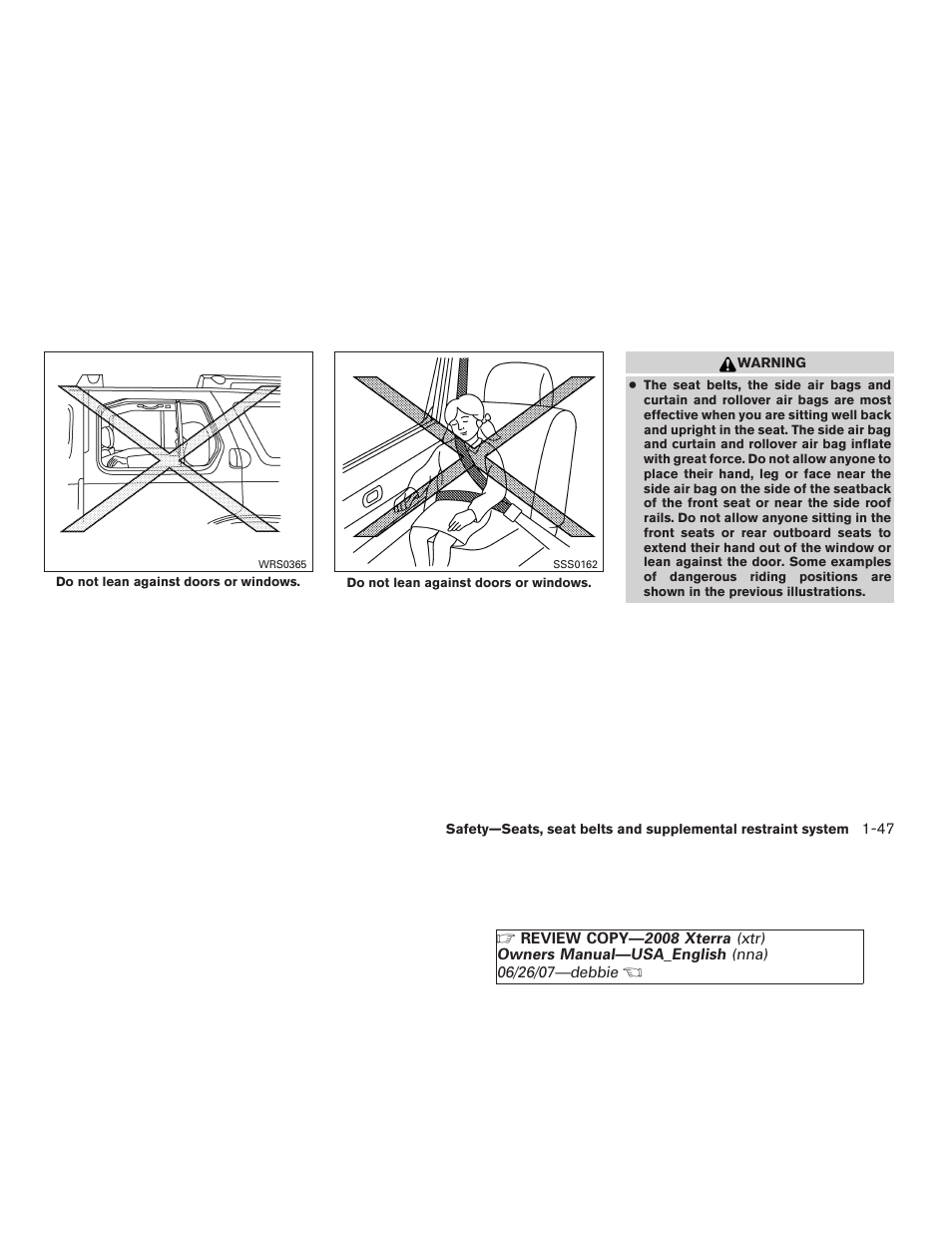 NISSAN 2008 Xterra User Manual | Page 63 / 320