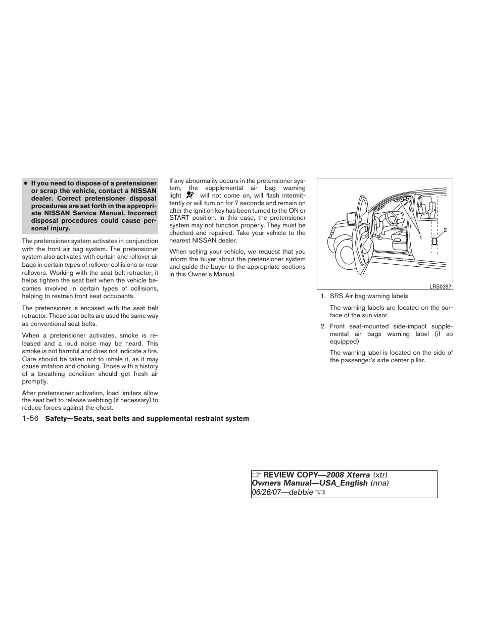 NISSAN 2008 Xterra User Manual | Page 72 / 320