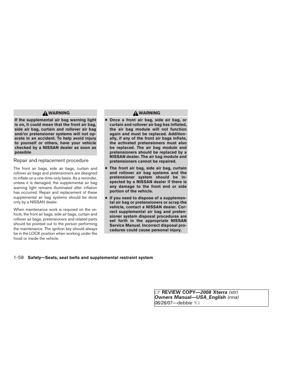 NISSAN 2008 Xterra User Manual | Page 74 / 320