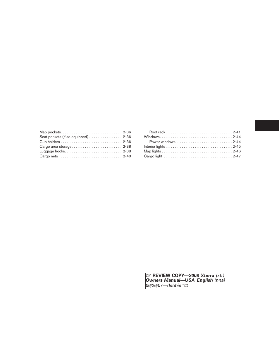 NISSAN 2008 Xterra User Manual | Page 77 / 320