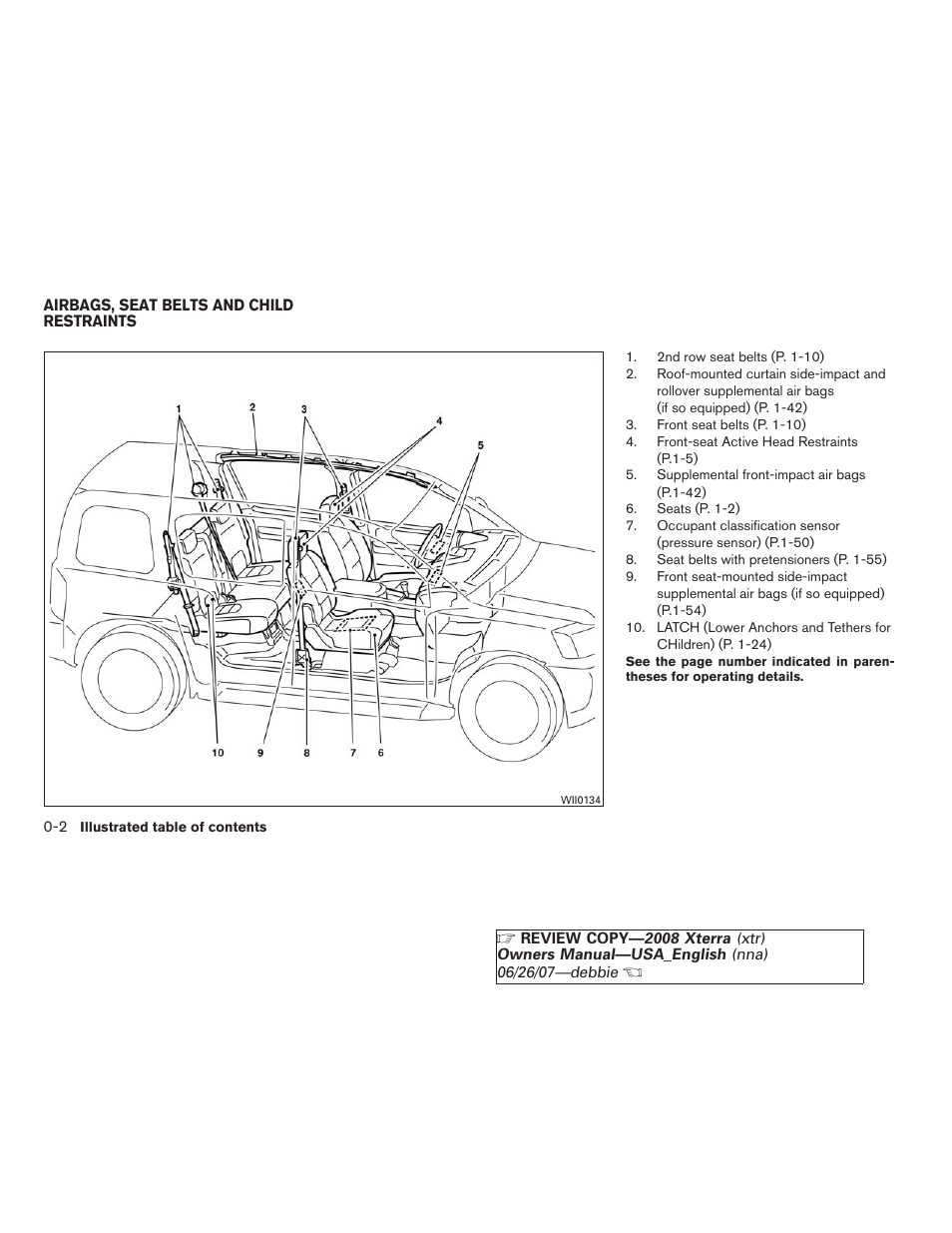 Airbags, seat belts and child restraints -2 | NISSAN 2008 Xterra User Manual | Page 8 / 320