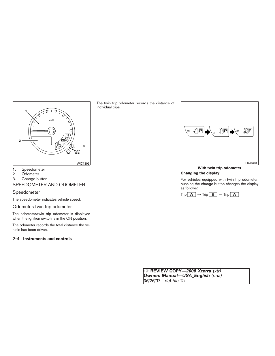 Speedometer and odometer -4 | NISSAN 2008 Xterra User Manual | Page 80 / 320