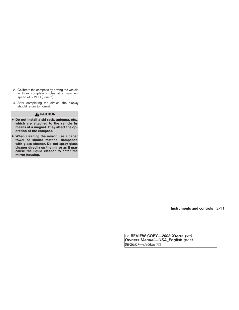 NISSAN 2008 Xterra User Manual | Page 87 / 320