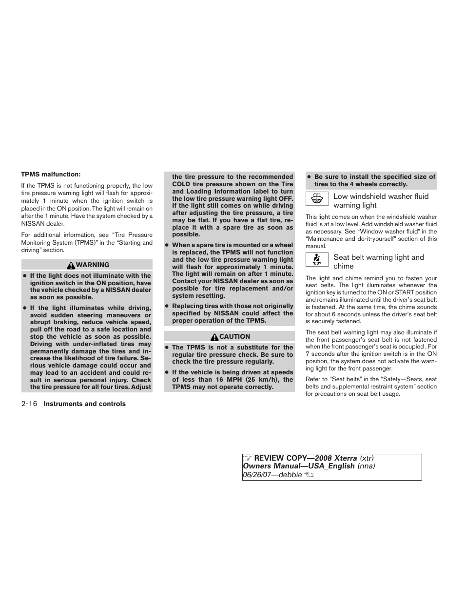 NISSAN 2008 Xterra User Manual | Page 92 / 320
