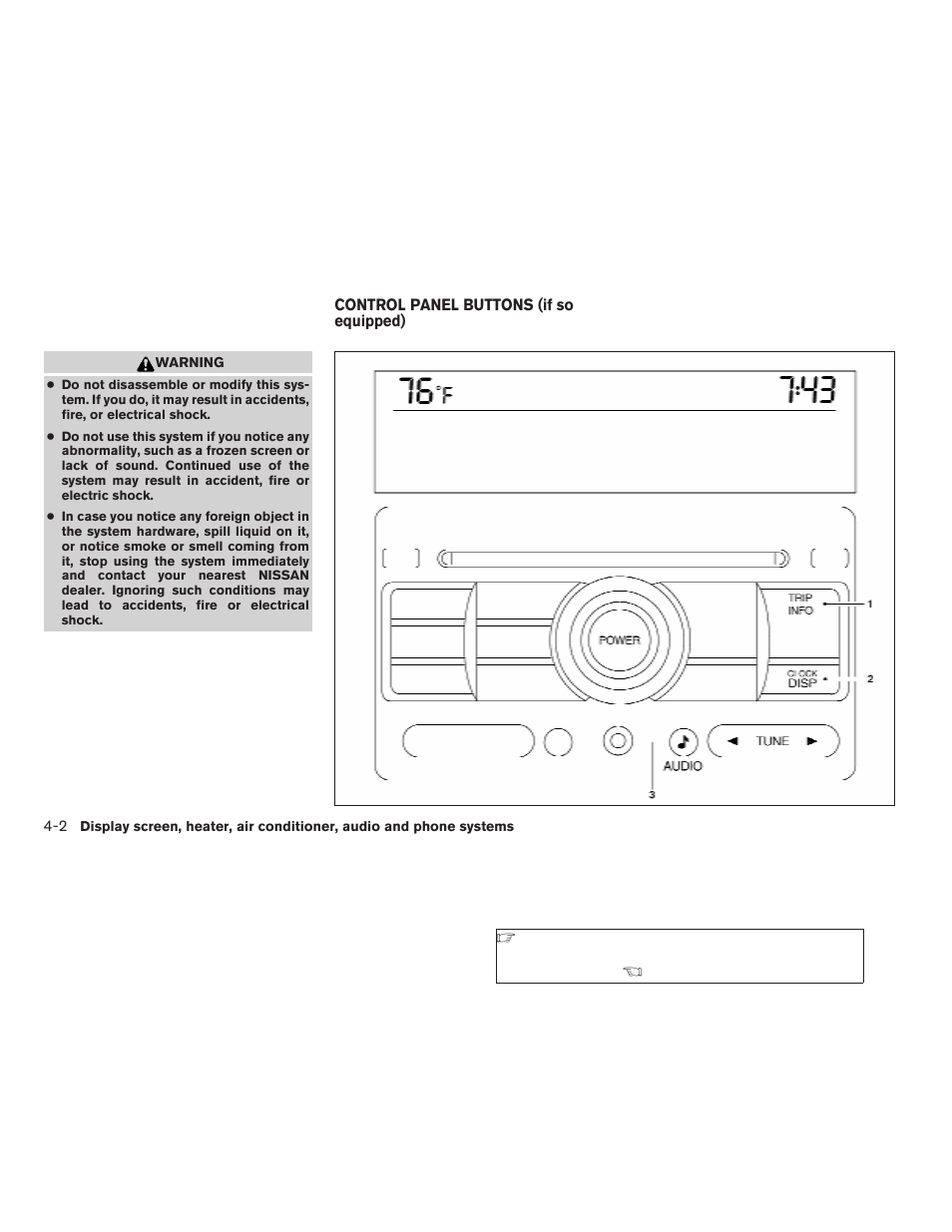 Control panel buttons (if so equipped) -2 | NISSAN 2008 Sentra User Manual | Page 144 / 328