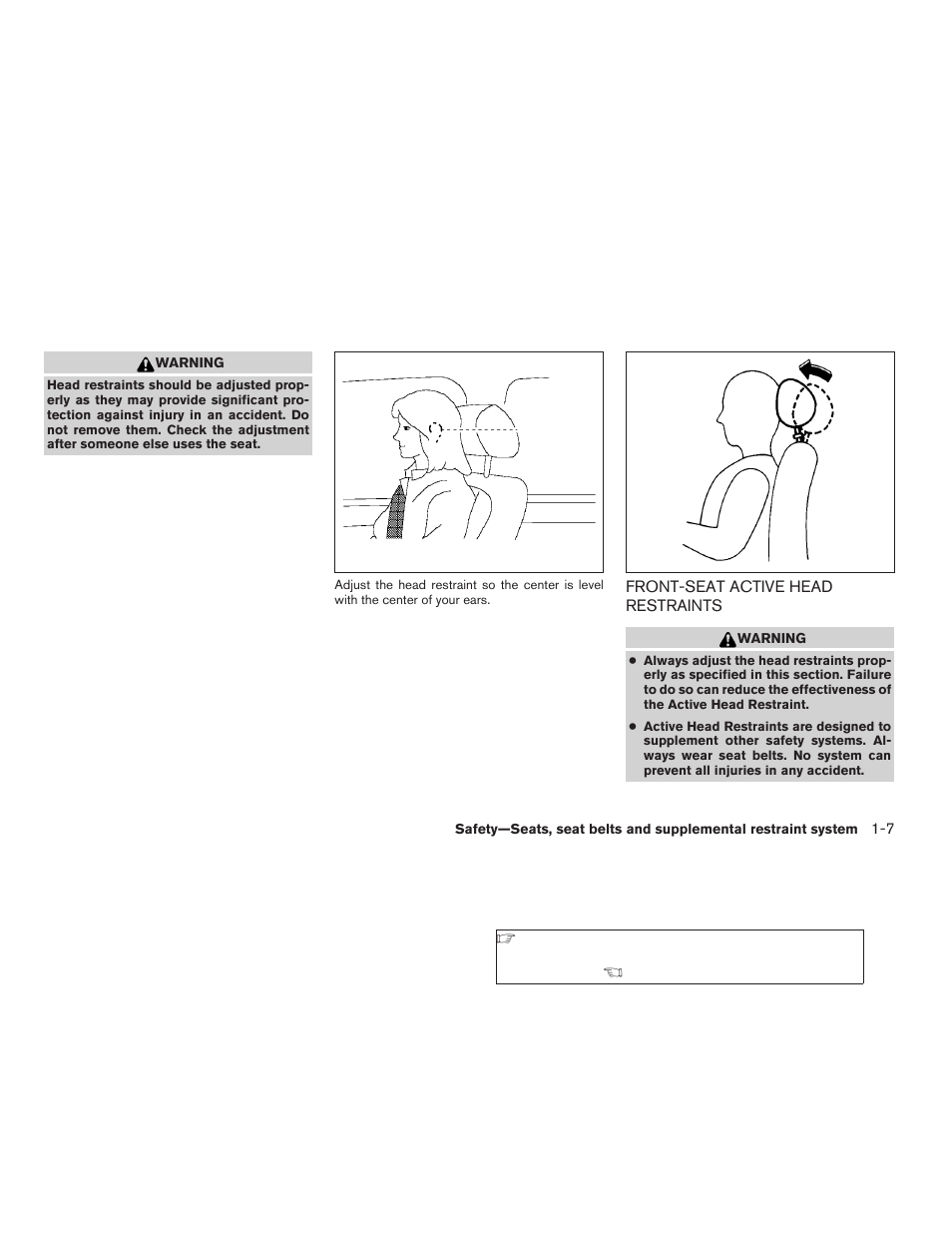 Front-seat active head restraints -7 | NISSAN 2008 Titan User Manual | Page 23 / 408