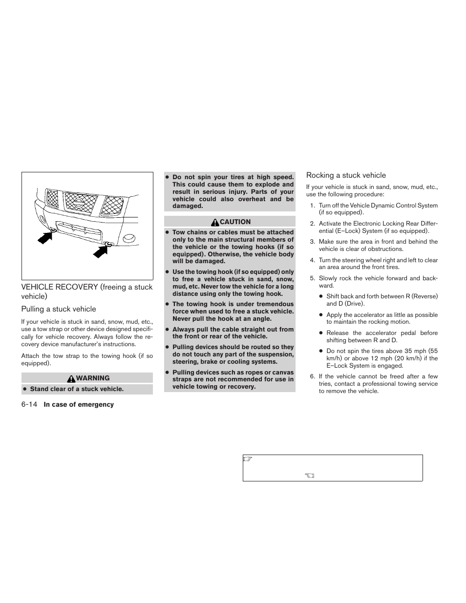 Vehicle recovery (freeing a stuck vehicle) -14 | NISSAN 2008 Titan User Manual | Page 300 / 408