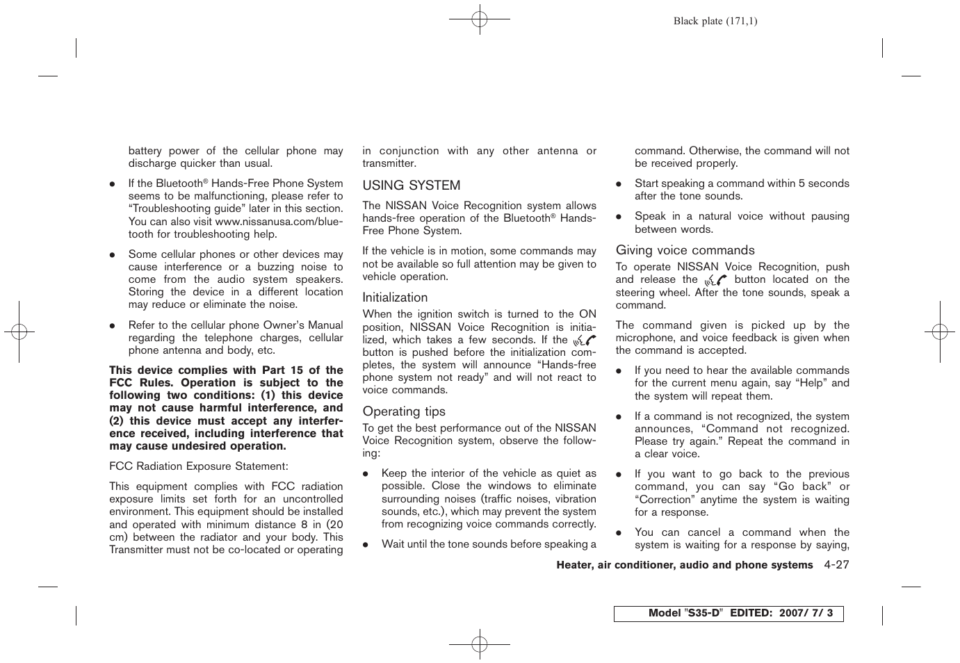 Using system -27 | NISSAN 2008 Rogue User Manual | Page 169 / 309