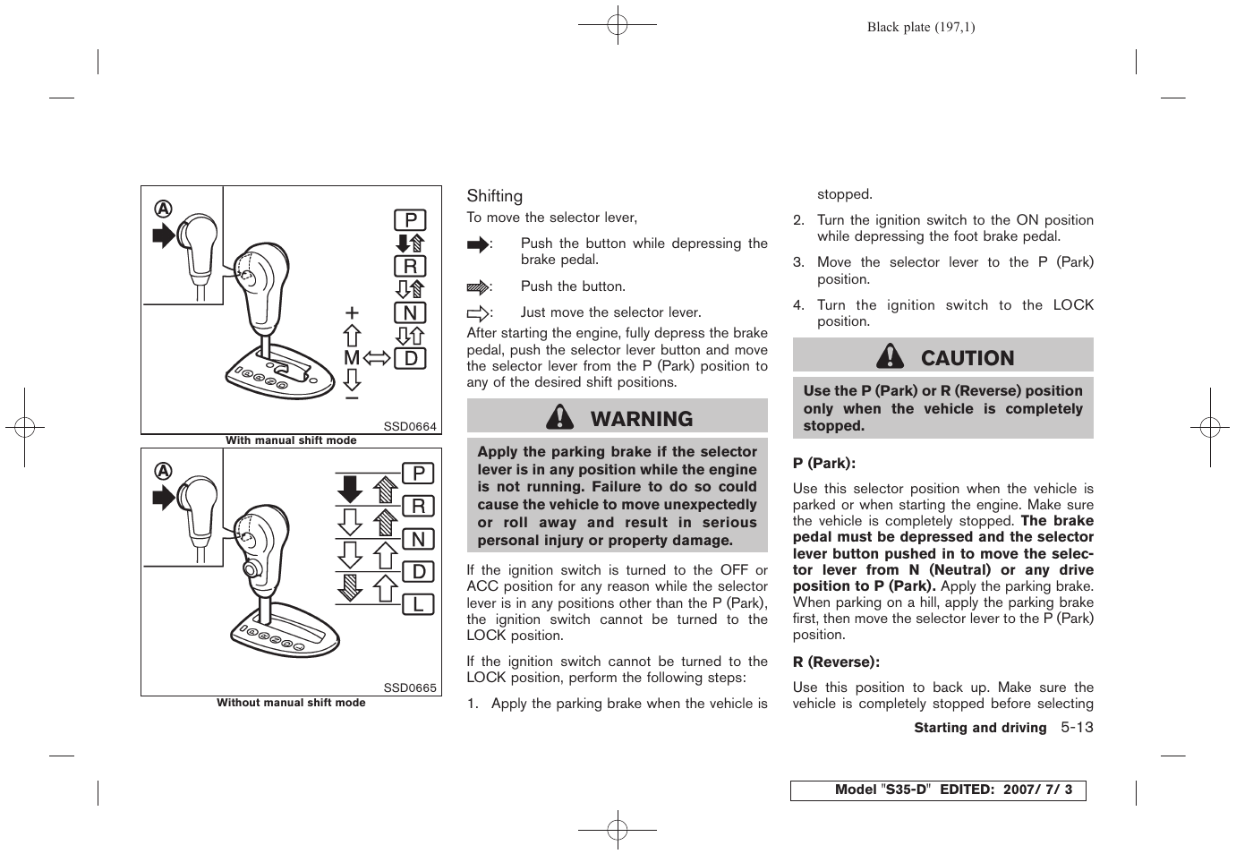 Warning, Caution | NISSAN 2008 Rogue User Manual | Page 193 / 309