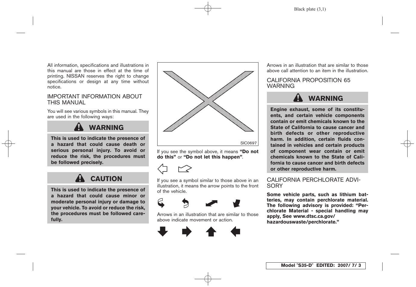 Warning, Caution | NISSAN 2008 Rogue User Manual | Page 2 / 309