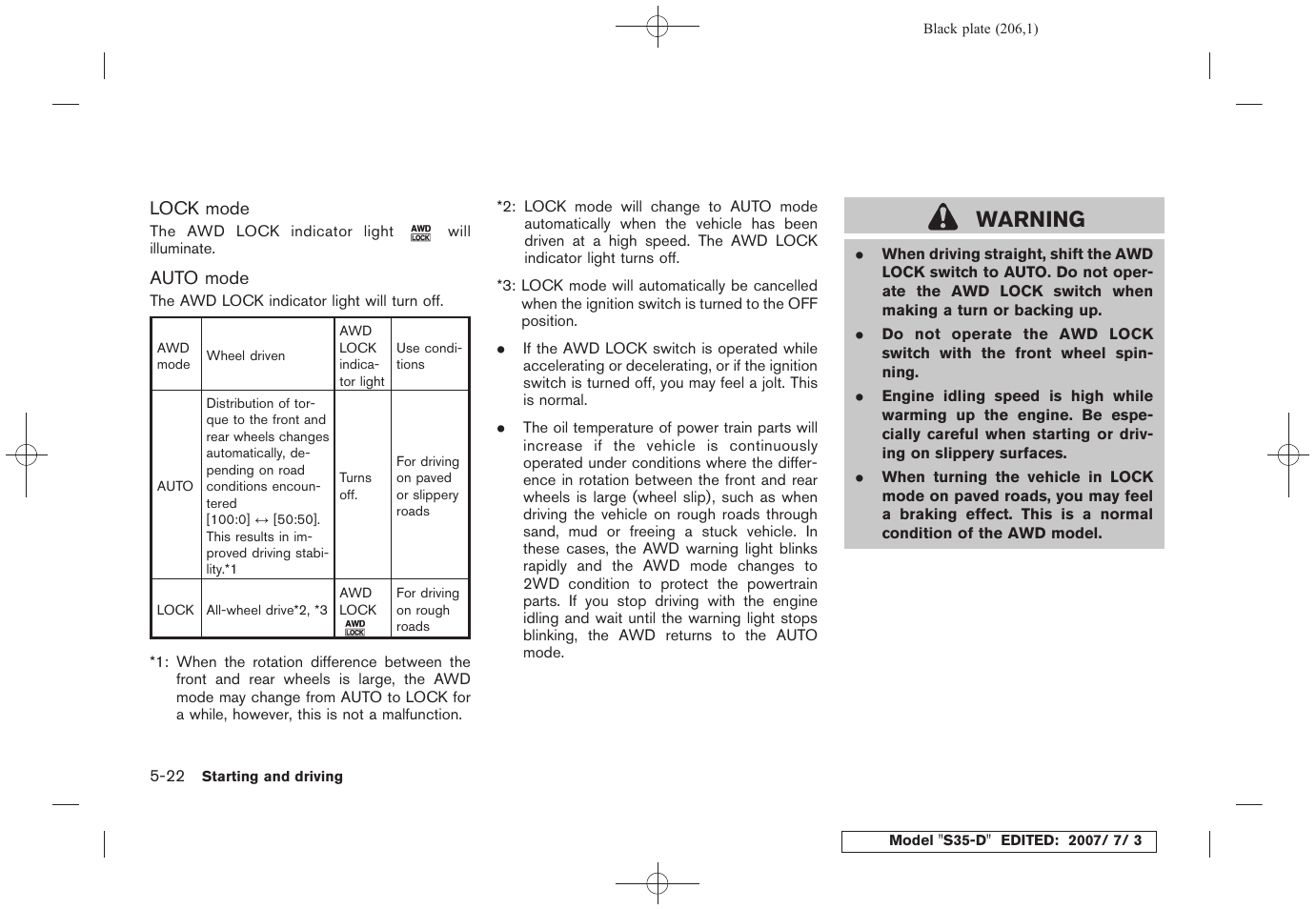 Warning | NISSAN 2008 Rogue User Manual | Page 202 / 309