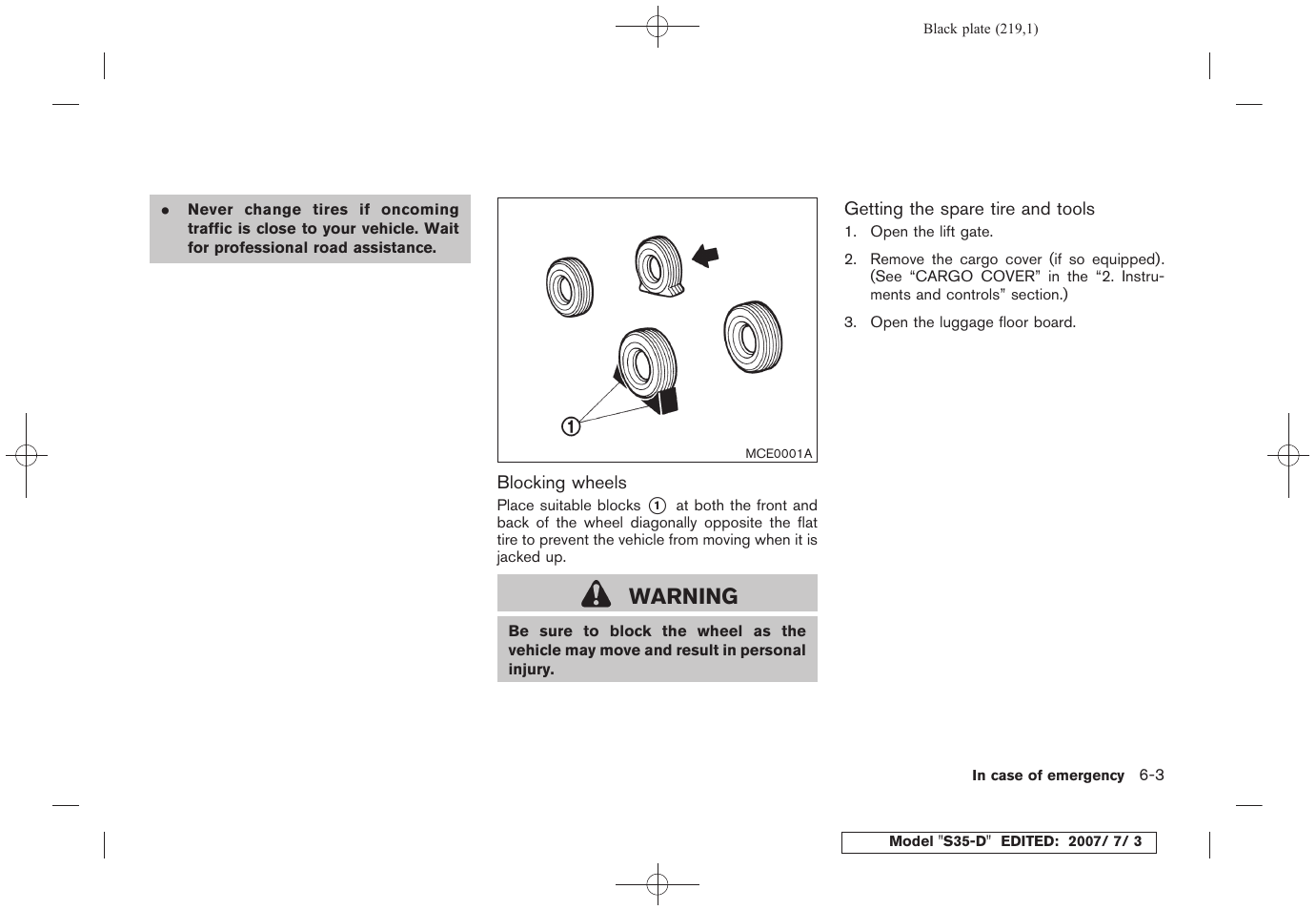 Warning | NISSAN 2008 Rogue User Manual | Page 213 / 309