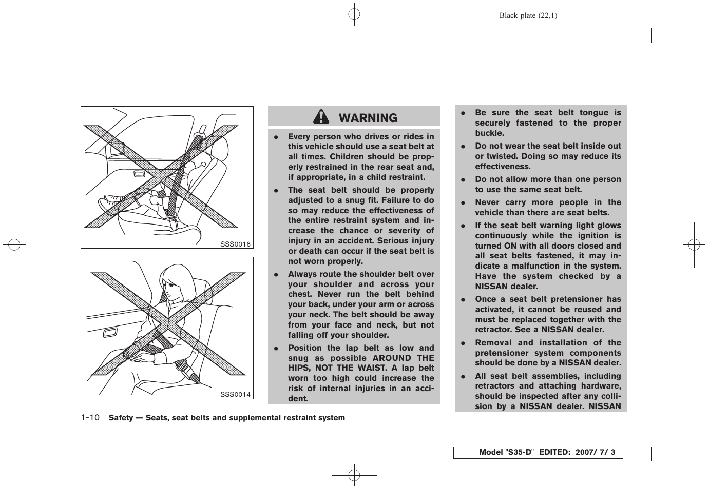 Warning | NISSAN 2008 Rogue User Manual | Page 23 / 309