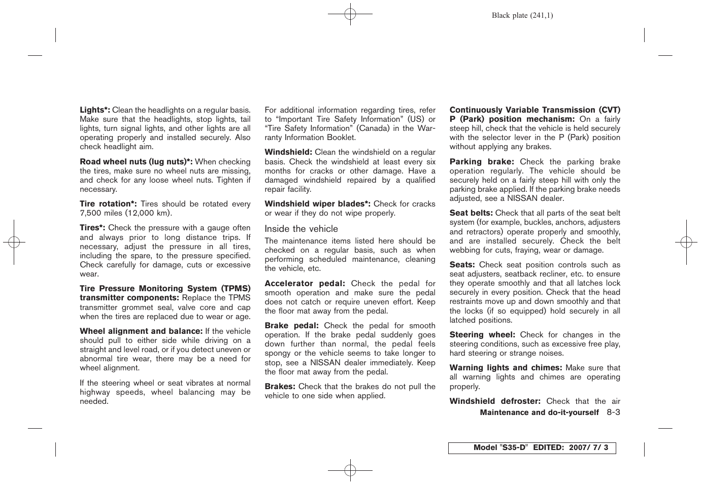 NISSAN 2008 Rogue User Manual | Page 234 / 309