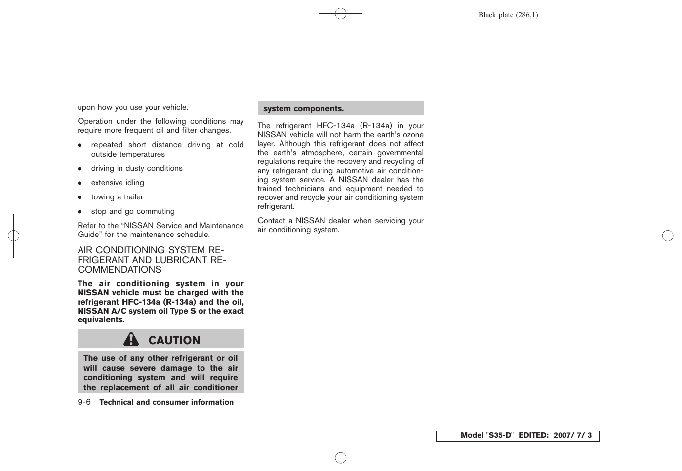 Caution | NISSAN 2008 Rogue User Manual | Page 277 / 309