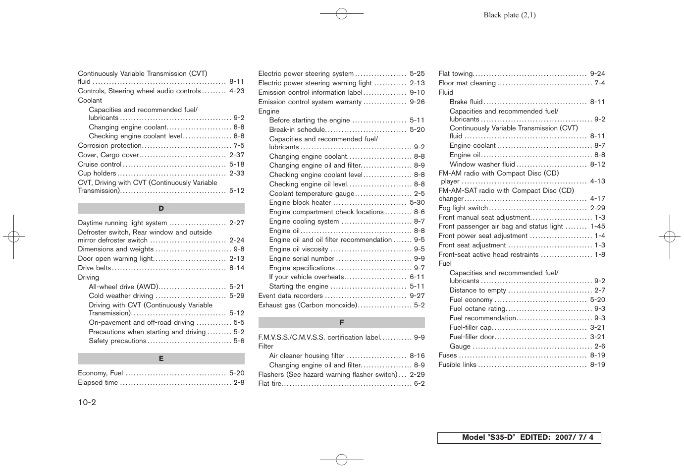 NISSAN 2008 Rogue User Manual | Page 303 / 309