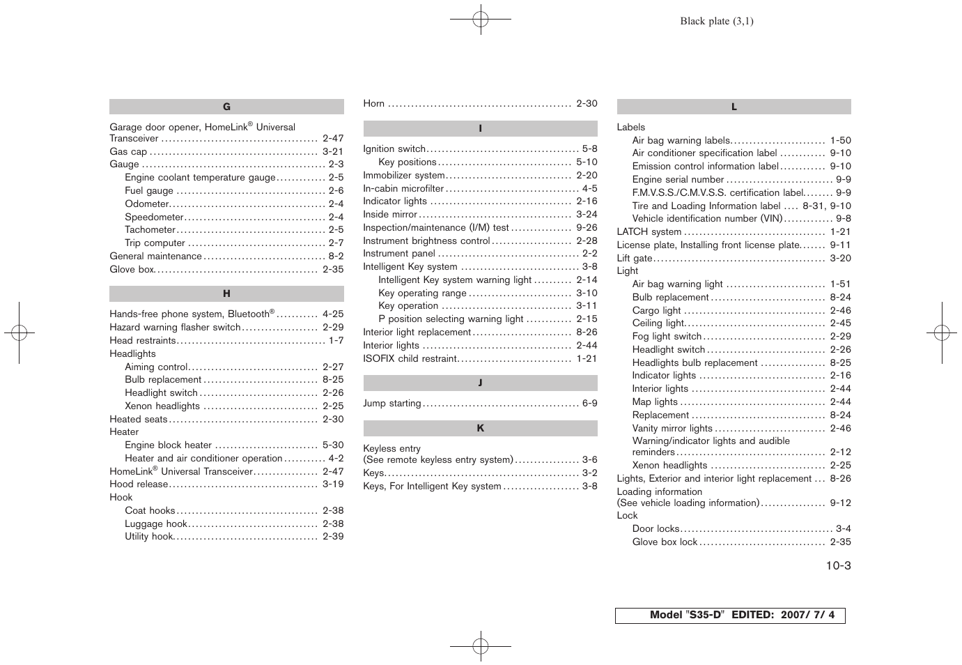 NISSAN 2008 Rogue User Manual | Page 304 / 309