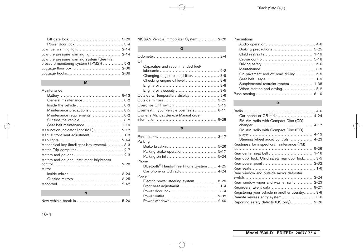 NISSAN 2008 Rogue User Manual | Page 305 / 309