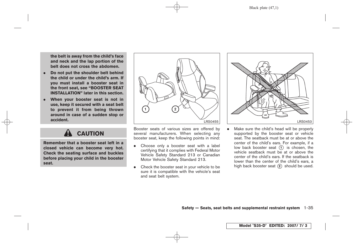 Caution | NISSAN 2008 Rogue User Manual | Page 48 / 309