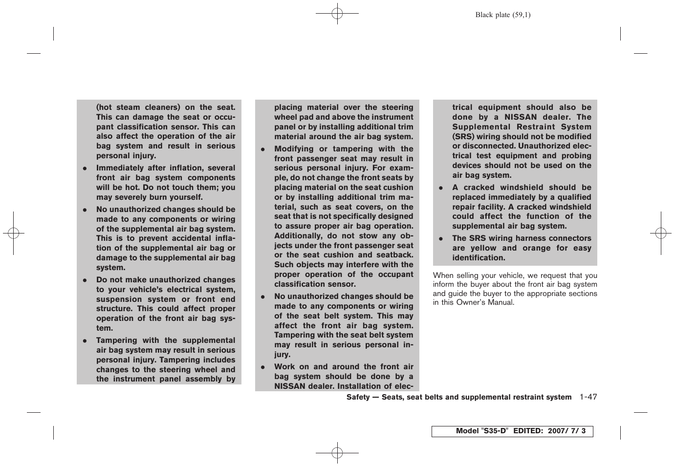NISSAN 2008 Rogue User Manual | Page 60 / 309