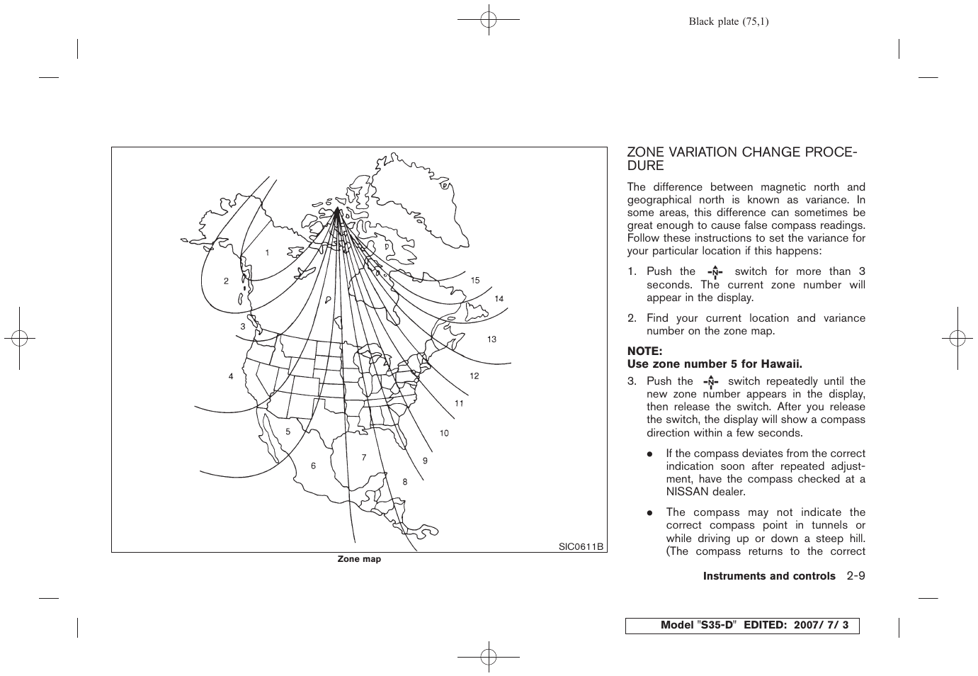 Zone variation change procedure -9 | NISSAN 2008 Rogue User Manual | Page 75 / 309