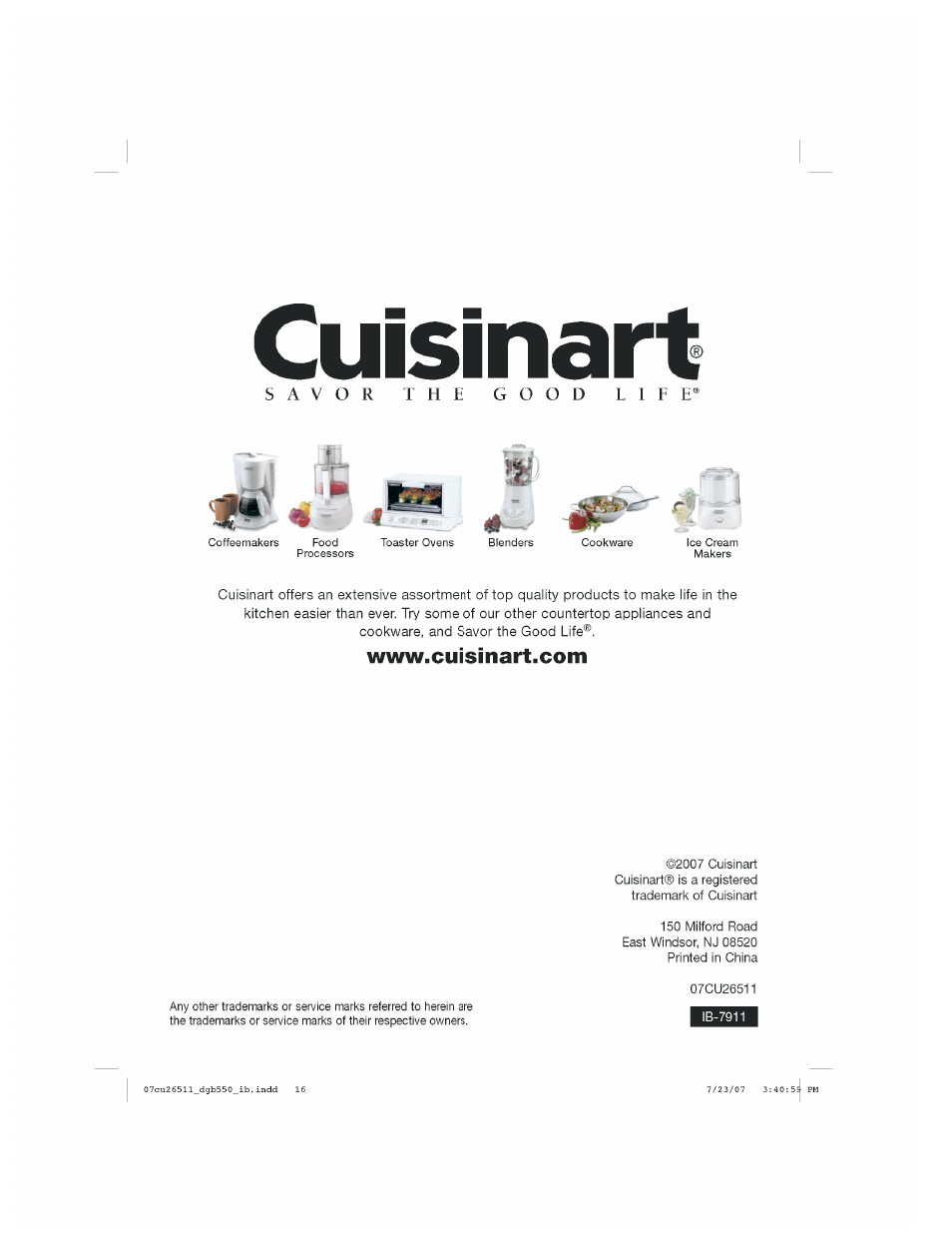 Cuisinart | Cuisinart DGB-550 Series User Manual | Page 15 / 15