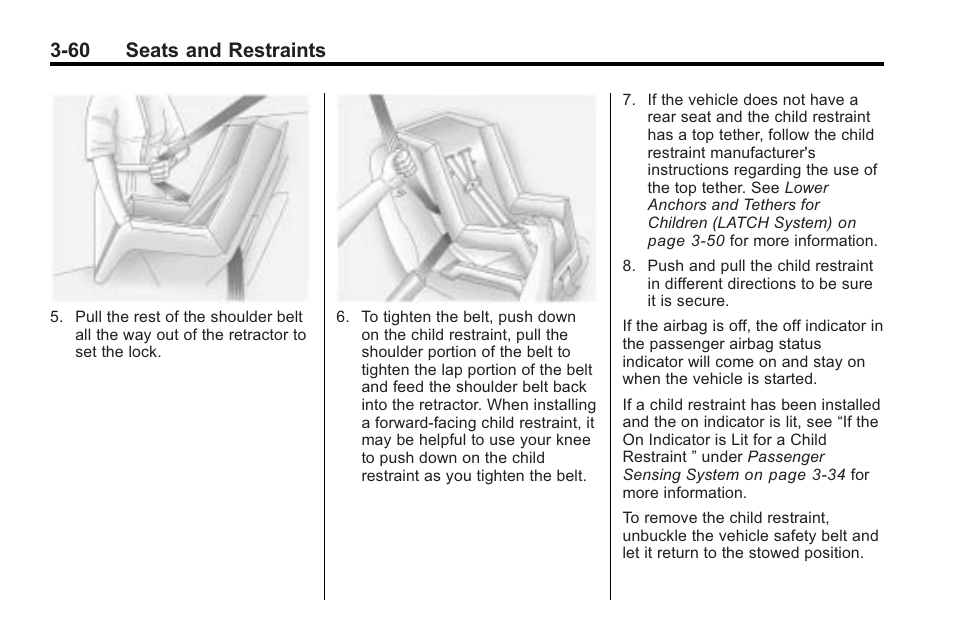 60 seats and restraints | Saturn 2010 VUE User Manual | Page 104 / 398