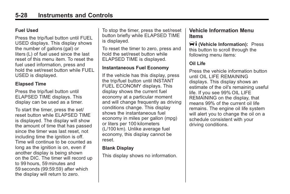 28 instruments and controls | Saturn 2010 VUE User Manual | Page 138 / 398