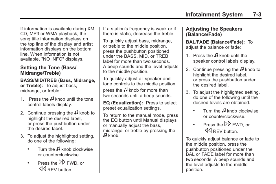 Infotainment system 7-3 | Saturn 2010 VUE User Manual | Page 169 / 398