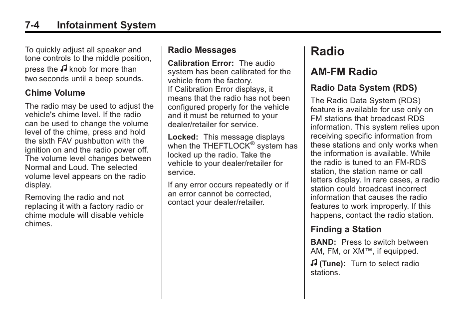 Radio, Am-fm radio, Radio -4 | Am-fm radio -4, To you | Saturn 2010 VUE User Manual | Page 170 / 398