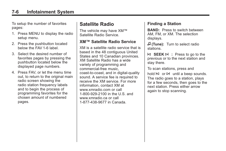 Satellite radio, Satellite radio -6, Extended | Saturn 2010 VUE User Manual | Page 172 / 398