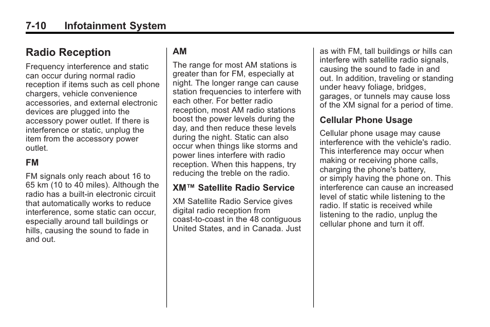 Radio reception, Radio reception -10, Entertainment | Saturn 2010 VUE User Manual | Page 176 / 398