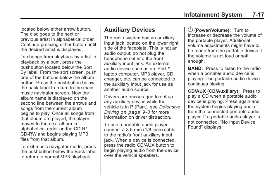 Auxiliary devices, Auxiliary devices -17 | Saturn 2010 VUE User Manual | Page 183 / 398