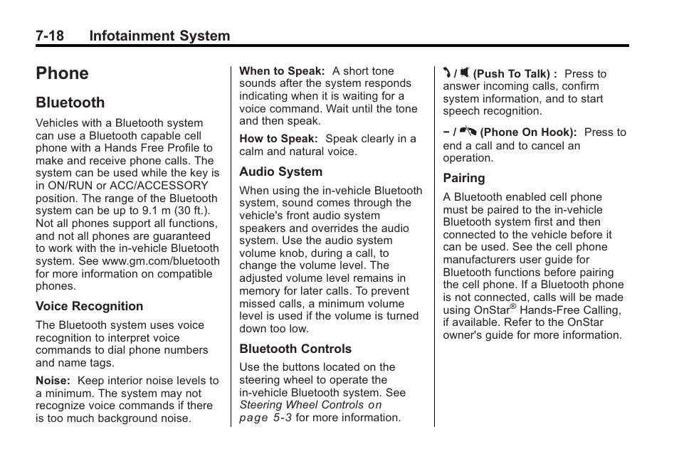 Phone, Bluetooth, Phone -18 | Bluetooth -18 | Saturn 2010 VUE User Manual | Page 184 / 398