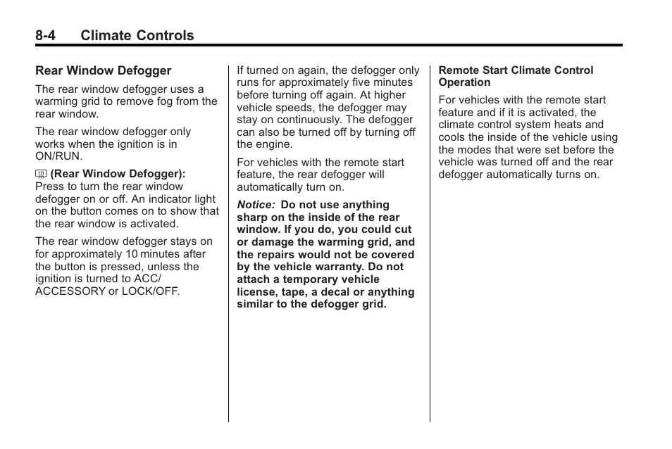 4 climate controls | Saturn 2010 VUE User Manual | Page 198 / 398