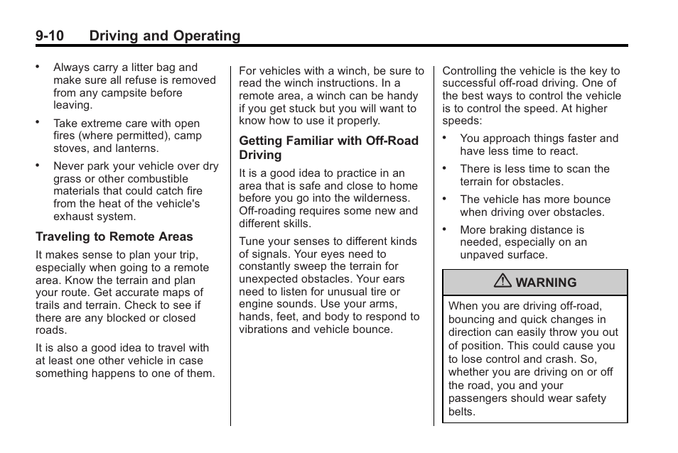 10 driving and operating | Saturn 2010 VUE User Manual | Page 214 / 398