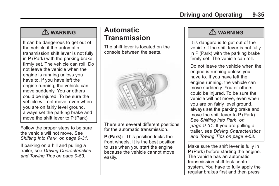 Automatic transmission, Transmission -35, Automatic | Automatic transmission -35 | Saturn 2010 VUE User Manual | Page 239 / 398